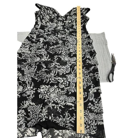 ADRIANA PAPELL V-neck Black/White Dress 8 Bodycon Cocktail Party Wedding church - Picture 11 of 11